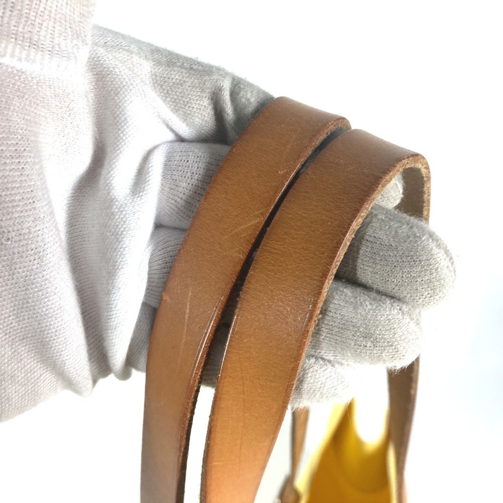 HERMES Etrivier Elan Tote Bag Shoulder Leather Canvas Women's Yellow D-241018-16 - Picture 4 of 13